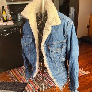 Levi's Blue Jean Jacket with Cream Sherpa Lining